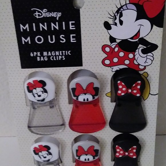 Disney Other - Minnie Mouse Magnetic Bag Clips Set (6)